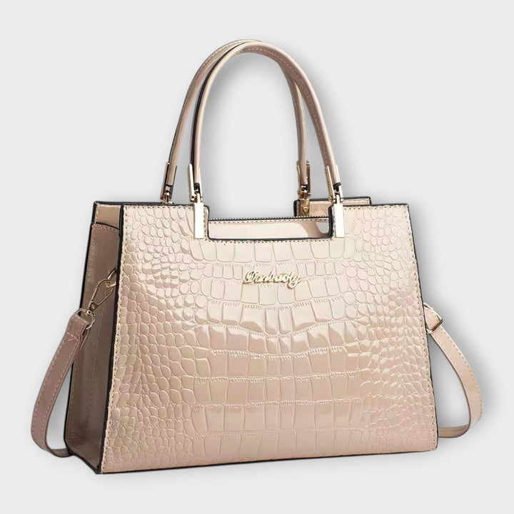 Lora. - Glossy Crocodile Pattern Handbag