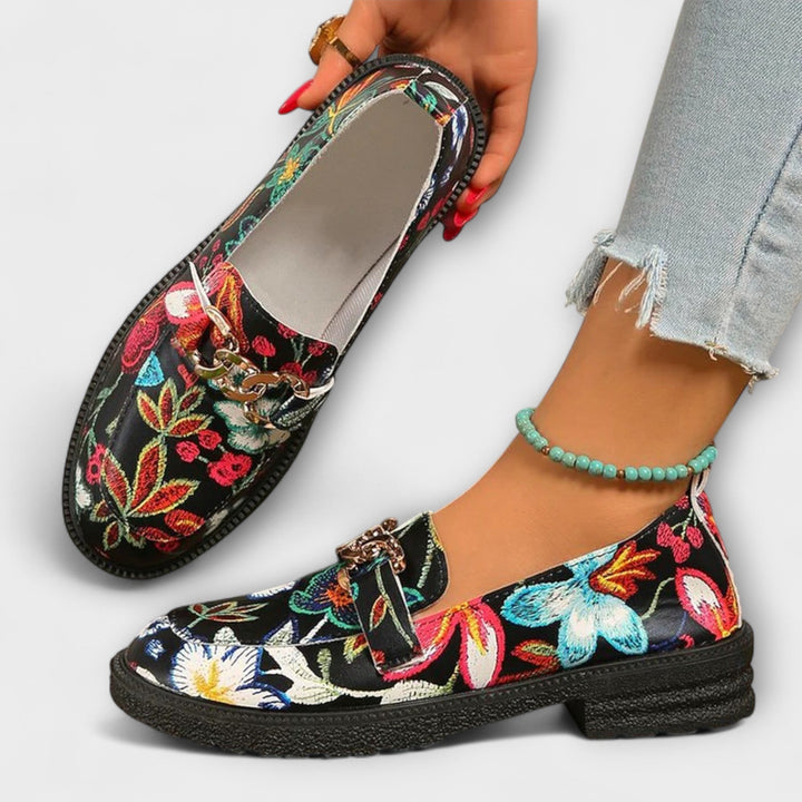 Orla – Multicolored Loafers with Floral Pattern